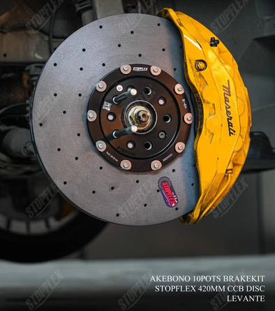 Akebono 10 POT x StopFlex Carbon Ceramic Disc Front Brake Kit for Maserati Levante