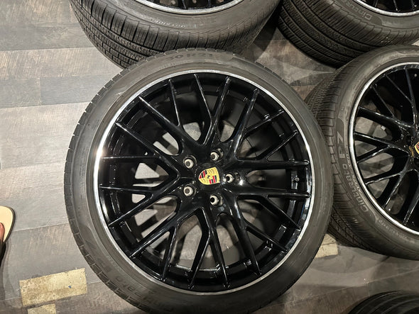 (Demo Car Wheels) 21” Porsche Panamera Sport Design OE Complete Wheel Set