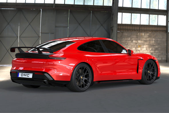DMC Porsche Taycan Carbon Fiber Rear Wing Spoiler GT2 GT3 RS & DTM Style fits OEM 4S & Turbo S Deck Lid