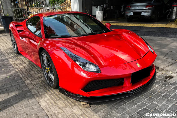 Carbonado 2015-2020 Ferrari 488 GTB / Spyder VRS Style Carbon Fiber Front Lip Spoiler
