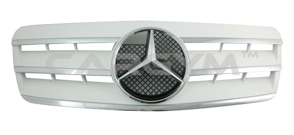 Mercedes-Benz W208 CLK 3-Rows White & Chrome Front Grill