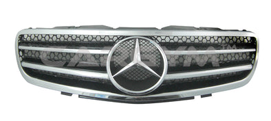 Mercedes-Benz 03-06 R230 SL Class Black & Chrome Front Grill Set