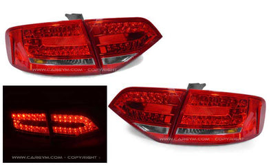 Audi A4 B8 2007-2009 Red & Clear LED Taillight