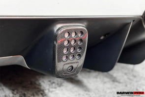 DarwinPro 2015-2019 Ferrari 488 GTB/Spyder Dry Carbon Fiber Rear Black Light Cover w/ Camera Hole