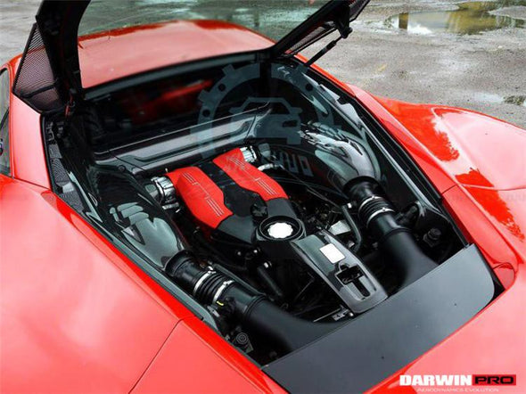 DarwinPro 2015-2019 Ferrari 488 GTB Dry Carbon Fiber Engine Bay Panels and Heat Protection