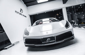 Future Design Carbon Fiber Front Lip for Ferrari 488 GTB