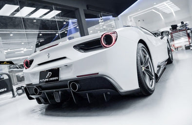 Future Design Carbon Fiber Rear Diffuser for Ferrari 488