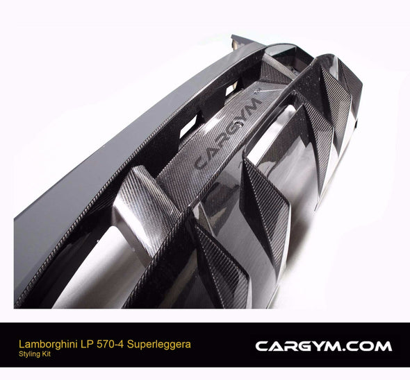 LP570 Style Rear Bumper & Carbon Fiber Rear Diffuser