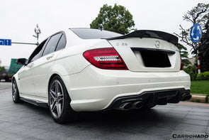 2012-2014 Mercedes Benz W204 C63 AMG RZS Style Carbon Fiber Rear Bumper Caps