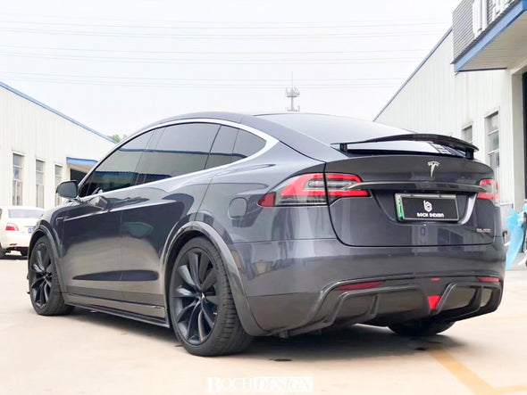 CMST Dry Carbon Fiber Rear Trunk Chrome Delete For Tesla Model X 2016-2021