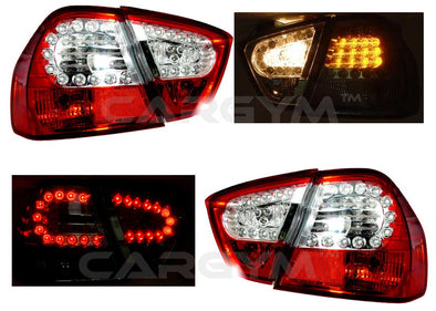 BMW E90 05-08 3-Series Sedan Red & Clear All LED Taillight