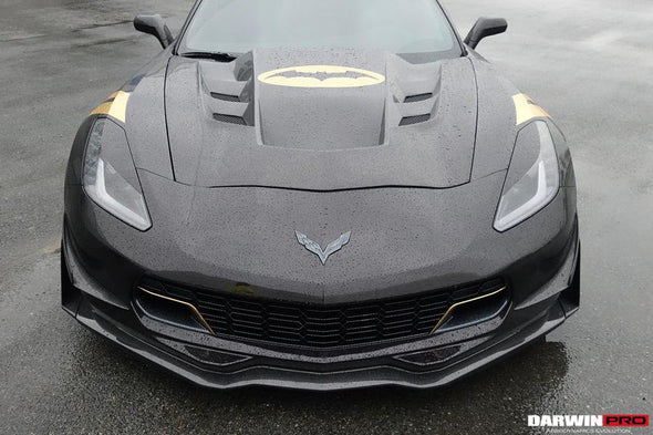 Darwinpro 2013-2019 Corvette C7 Z06 Grandsport Carbon Fiber Front Lip w/ Caps
