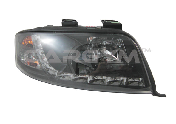 Audi 01-04 A6 S6 C5 LED DRL Devil Eye Black Projector Headlight