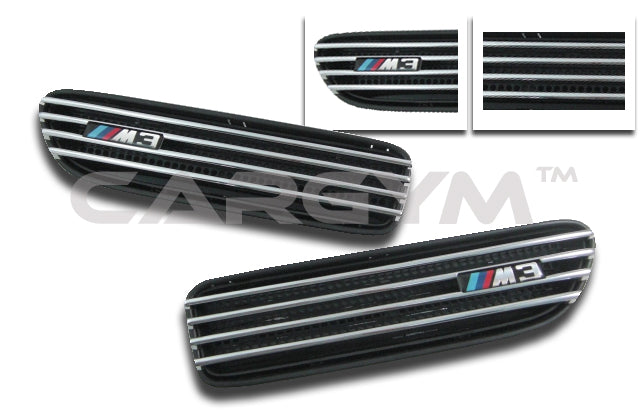 BMW E46 M3 Chrome & Black Side Fender Grill – CarGym