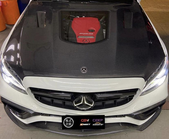 CMST Carbon Fiber Front Lip for Mercedes-Benz W205 C63 C63S AMG Sedan & Coupe 2015+