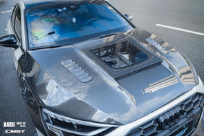 CMST Tuning Tempered Glass Transparent Carbon Fiber Hood Bonnet Ver.1 for Audi RS3 S3 A3 8Y 2021+