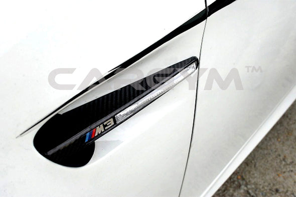 BMW E90 E92 E93 M3 2008+ Carbon Fiber Side Marker Grill Cover