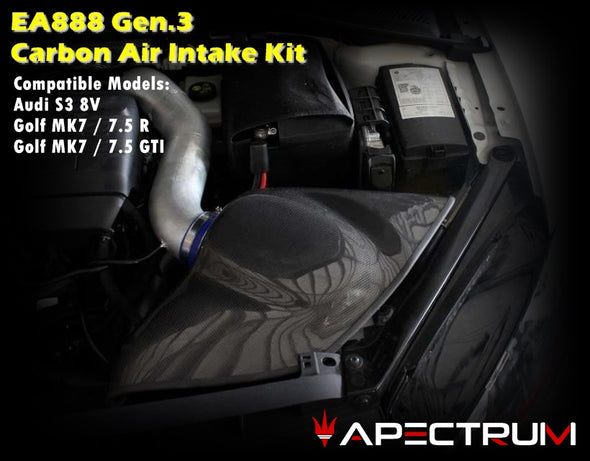 Apectrum Performance Carbon Fiber Cold Air Intake System for Volkswagen Golf MK7 GTI / Golf R & Audi S3 8V / TT TTS