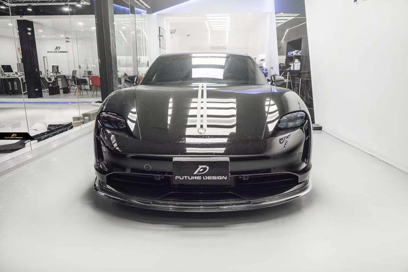 Future Design Carbon Fiber Front Lip Splitter for Porsche Taycan Base & 4S