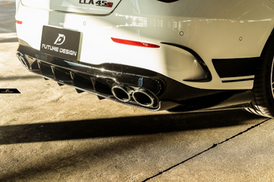 Future Design Carbon Fiber Rear Lower Diffuser For Mercedes-Benz CLA C118 CLA45