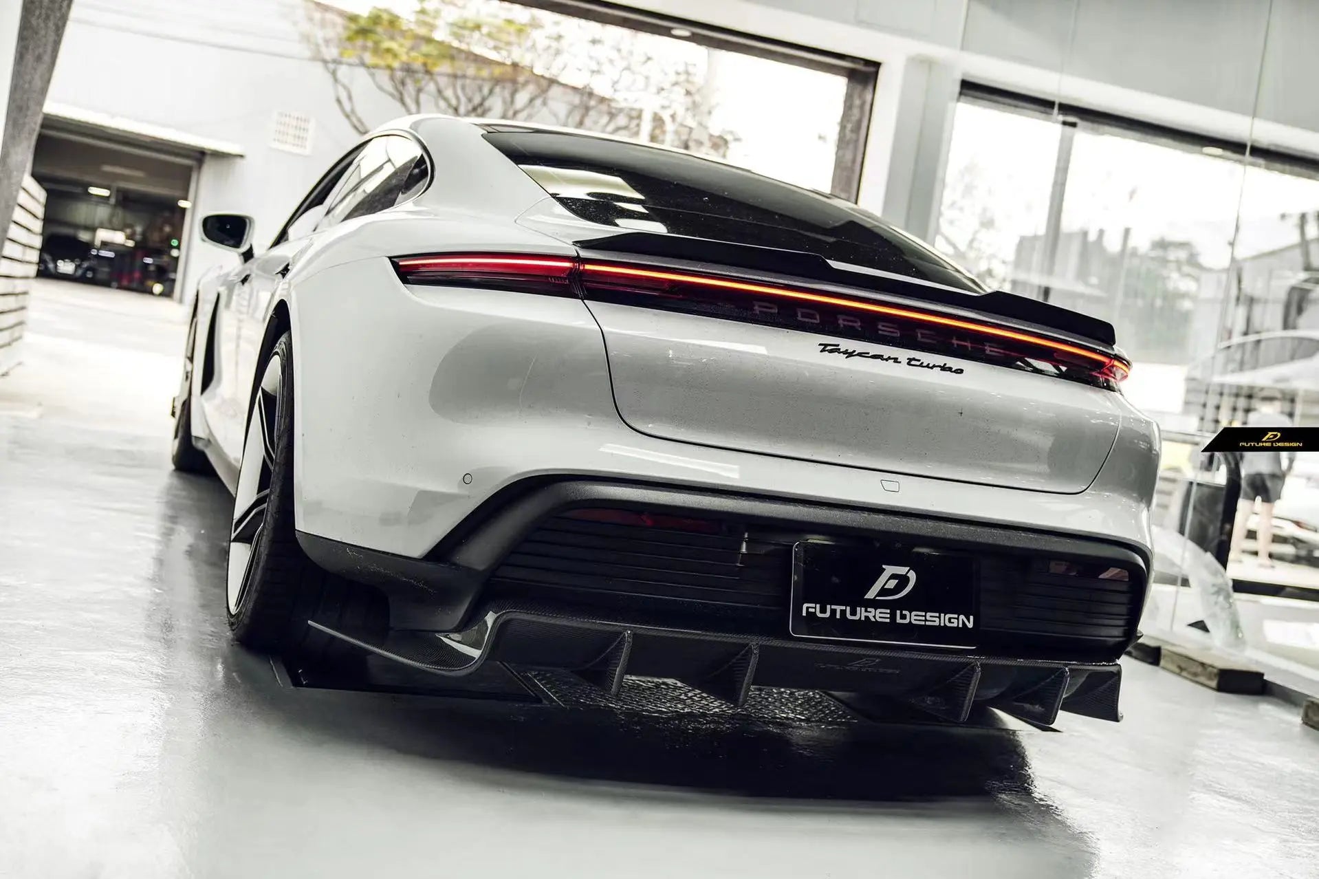 Tycan Rear Fender Future Design Carbon Fiber Rear Spoiler for Porsche Taycan Base & 4S ...