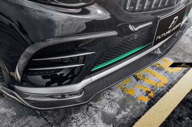 Future Design Carbon Fiber Front Bumper Canards for Mercedes Benz GLC250 AMG / GLC300 AMG / GLC43 AMG W253 GLC & GLC Coupe 2016-2019 Pre-facelift