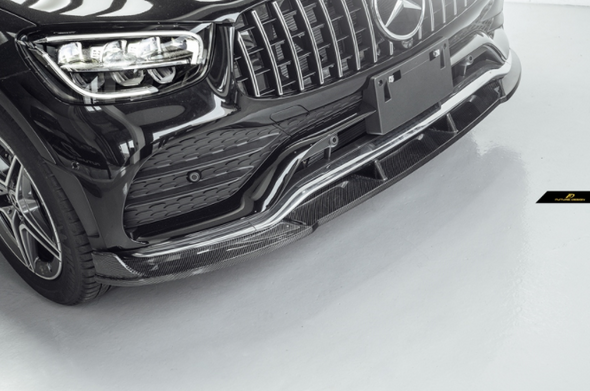 Future Design Carbon Fiber Front Lip Splitter for Mercedes Benz GLC250 AMG / GLC300 AMG / GLC43 AMG W253 GLC & GLC Coupe 2020+ Facelift