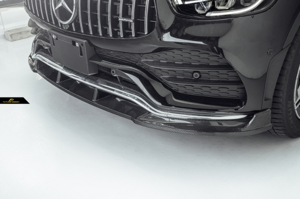 Future Design Carbon Fiber Front Lip Splitter for Mercedes Benz GLC250 AMG / GLC300 AMG / GLC43 AMG W253 GLC & GLC Coupe 2020+ Facelift