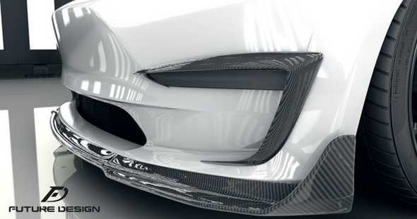 Future Design Carbon Fiber Fog Light Trim for Tesla Model 3