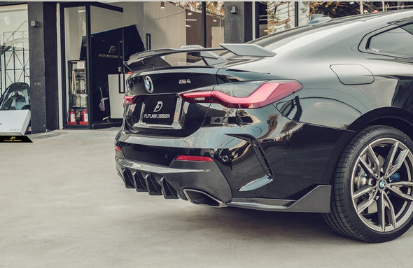 Future Design Carbon Fiber Diffuser with quad exhaust outlet for BMW 4-Series G22 Coupe