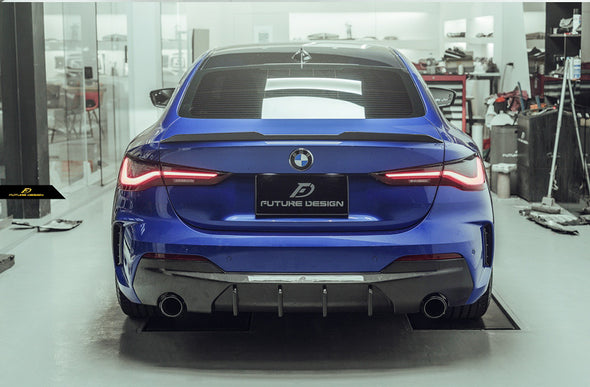 Future Design Carbon Fiber Diffuser with Twin Exhaust Outlets for BMW 4-Series G22 Coupe