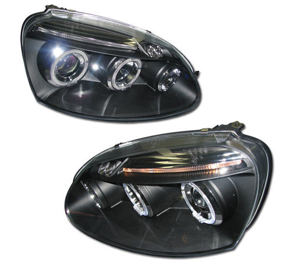 Volkswagen GOLF 5 V GTI Black Projector Headlight W/Halo Ring