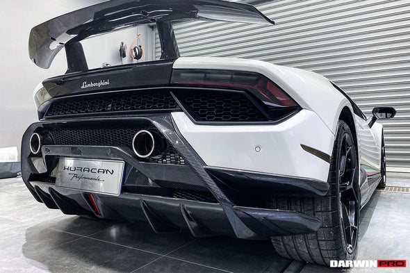 DarwinPro 2017-2020 Lamborghini Huracan Performante Dry Carbon Rear Bumper Exhaust Grill