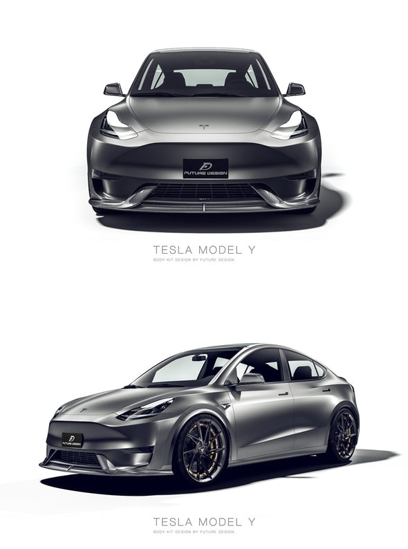 Future Design Carbon Fiber Front Lip Spoiler for Tesla Model Y