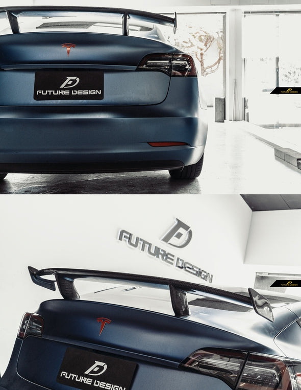 Future Design Carbon Fiber GT Rear Spoiler for Tesla Model 3