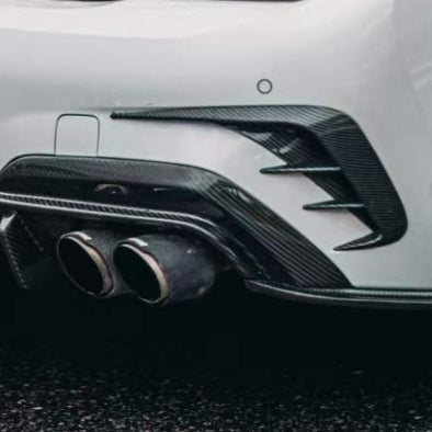 TAKD CARBON Dry Carbon Fiber Rear Bumper Canards for BMW 3 Series G20 2019+