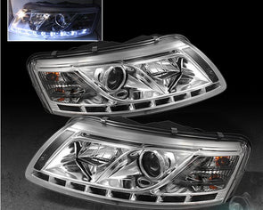 Audi 05-08 A6 S6 C6 LED DRL Devil Eye Chrome Projector Headlight