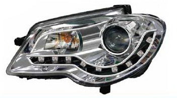 VW Touran &#39;06-10&#39; Devil Eyes Projector HL W/ LED Strip +