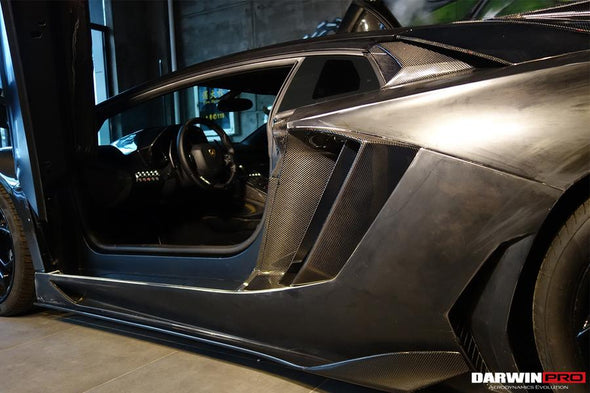 Darwinpro 2011-2016 Lamborghini Aventador LP700 Coupe BKSS Style Carbon Fiber Quarter Panel Fender Vent Outside