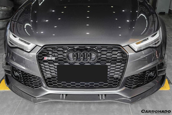 Carbonado 2013-2018 Audi RS6 Avant BS Style Carbon Fiber Front Bumper Canards