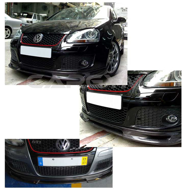 Volkswagen Golf 5 MKV ABT Style Carbon Fiber Front Lip Spoiler