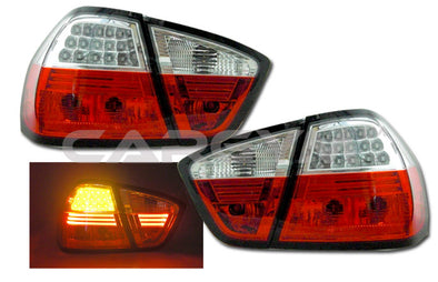 BMW E90 3-Series LED Turn Signal and LED Taillight (Red & Clear)