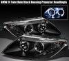 BMW Z4 E85 03-08 Black Housing LED Angel Eye Projector Headlight