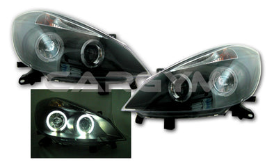 Renault Clio III 05-08 Projector LED Angel Eye Black Headlight