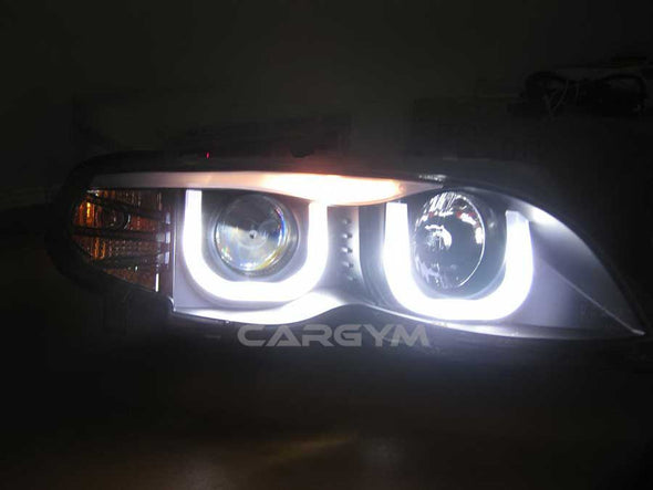 BMW E46 02-05 Sedan U Shape LED Angel Eyes Projector Headlight