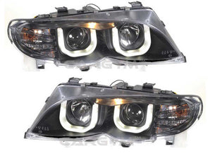 BMW E46 02-05 Sedan U Shape LED Angel Eyes Projector Headlight
