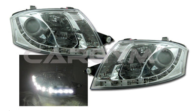 AUDI TT 99-07 Chrome Housing LED DRL Projector Headlight