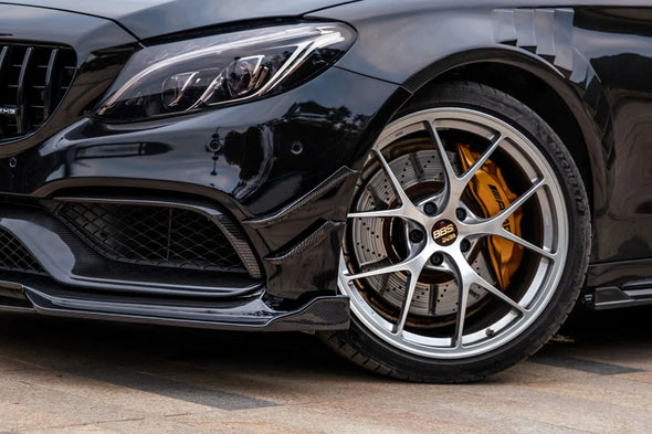 TAKD CARBON Dry Carbon Fiber Front Bumper Trim Lower Grill Surround for Mercedes-Benz C63 C63S 2015+ C C205 Coupe / W205 Sedan / S205