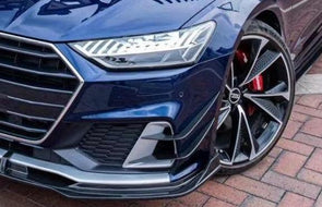 TAKD CARBON Dry Carbon Fiber Front Bumper Canards for Audi A7 S-Line & S7 C8 2018+