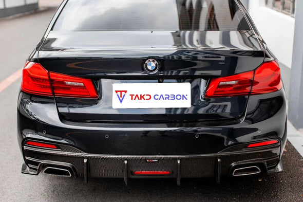 TAKD Carbon Dry Carbon Fiber Rear Diffuser & Rear Canards for BMW 5 Series G30 2017-2020 Pre-facelift